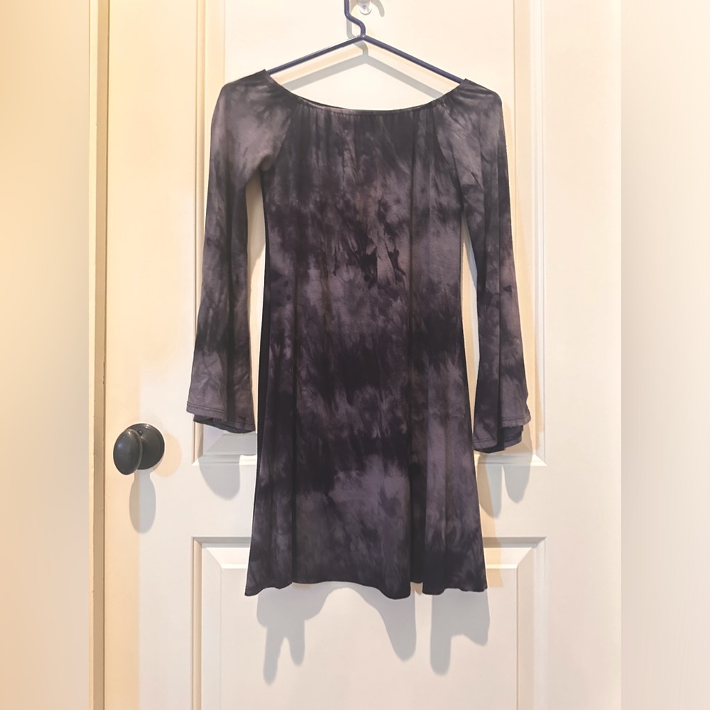 Black Navy Gray Tie-Dye Dress - Witchy